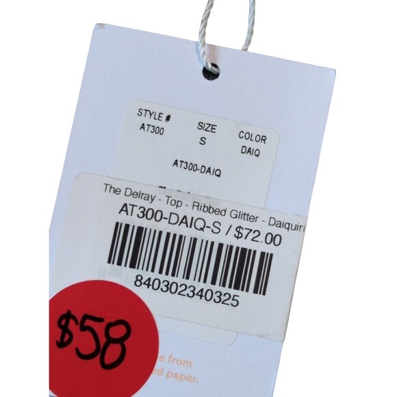 Andie Swim The Delray Top Daiquiri Ribbed Glitter Size Small - Picture 5 of 7